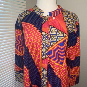 Zuri Kenya A-Line button front mid length cotton dress pink yellow blue black XL